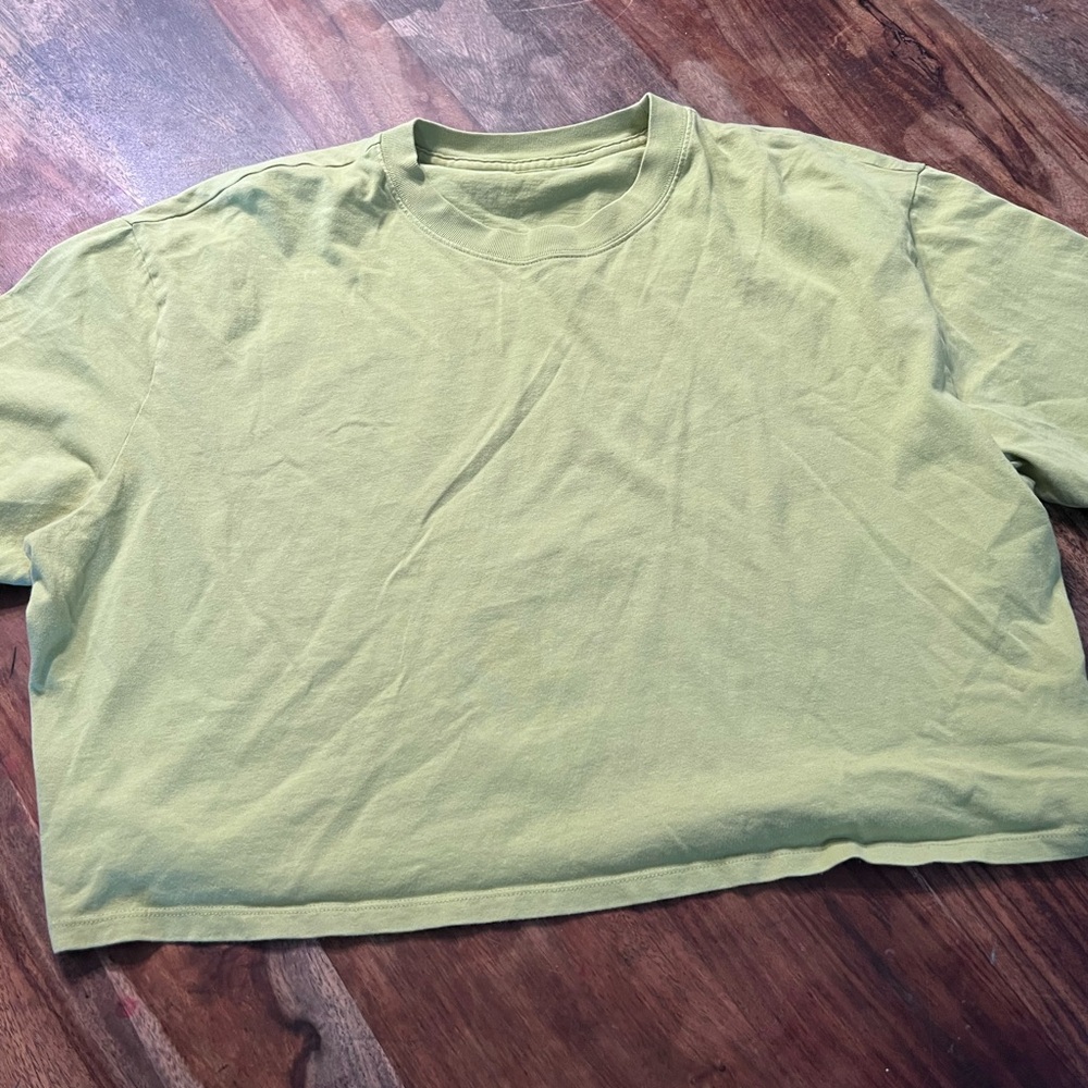 Abercrombie & Fitch Light Green boxy crop top
